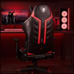 Scaun de gaming Diablo Chairs X-Ray, Normal Size, Recliner, Suport Lombar / Cervical, Ergonomic, Ajustabil, Negru / Rosu 14 - lerato.ro