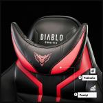 Scaun de gaming Diablo Chairs X-Ray, Normal Size, Recliner, Suport Lombar / Cervical, Ergonomic, Ajustabil, Negru / Rosu 7 - lerato.ro
