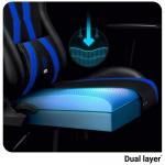 Scaun de gaming Diablo Chairs X-Horn 2.0, Normal Size, Recliner, Suport Lombar / Cervical, Ergonomic, Ajustabil, Negru / ALbastru 15 - lerato.ro