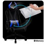 Scaun de gaming Diablo Chairs X-Horn 2.0, Normal Size, Recliner, Suport Lombar / Cervical, Ergonomic, Ajustabil, Negru / ALbastru 9 - lerato.ro