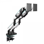 Suport dublu pentru monitor Diablo RGB X-Arm, 17-35 inch, Rotire brat 360 grade, Iluminare RGB, Alb / Negru 2 - lerato.ro