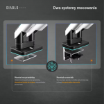 Suport dublu pentru monitor Diablo RGB X-Arm, 17-35 inch, Rotire brat 360 grade, Iluminare RGB, Alb / Negru 9 - lerato.ro