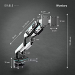 Suport dublu pentru monitor Diablo RGB X-Arm, 17-35 inch, Rotire brat 360 grade, Iluminare RGB, Alb / Negru 10 - lerato.ro