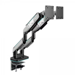 Suport dublu pentru monitor Diablo RGB X-Arm, 17-35 inch, Rotire brat 360 grade, Gri / Negru 2 - lerato.ro