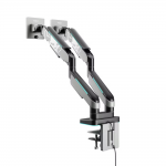 Suport dublu pentru monitor Diablo RGB X-Arm, 17-35 inch, Rotire brat 360 grade, Gri / Negru 4 - lerato.ro