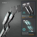 Suport dublu pentru monitor Diablo RGB X-Arm, 17-35 inch, Rotire brat 360 grade, Gri / Negru 5 - lerato.ro