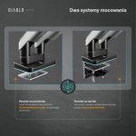 Suport dublu pentru monitor Diablo RGB X-Arm, 17-35 inch, Rotire brat 360 grade, Gri / Negru 9 - lerato.ro