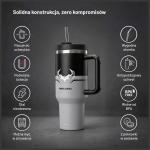 Termos Diablo Chairs Nightwolf Moon, Mentine temperatura pana la 6h, Izolatie din otel inoxidabil, 1.2L, Gri 7 - lerato.ro