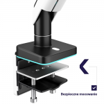 Suport pentru monitor Diablo X-Arm, 17-49 inch, Greutate maxima 20 kg, Iluminare RGB, Negru / Alb 7 - lerato.ro