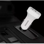 Incarcator auto Dudao R7, Dual USB, 2.4A, Fast Charge, Cablu 3 in 1 inclus, Alb