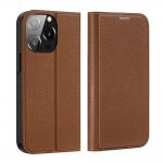 Carcasa flip cover Dux Ducis Skin X2 compatibila cu iPhone 14 Pro, Maro 3 - lerato.ro