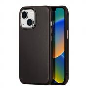 Carcasa Dux Ducis Naples Leather Cover cu MagSafe compatibila cu iPhone 14 Plus, Dark Brown