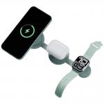 Incarcator wireless pliabil 3 in 1 Bazic GoMag Trio 2, 15W, MagSafe, Fistic 5 - lerato.ro