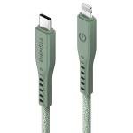 Cablu pentru incarcare si transfer de date ENERGEA Flow C94, USB-C la Lightning, 60W, 3A, 480Mbps, 1.5m, Verde 3 - lerato.ro