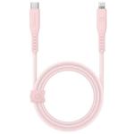 Cablu pentru incarcare si transfer de date ENERGEA Flow C94, USB-C la Lightning, 60W, 3A, 480Mbps, 1.5m, Roz 2 - lerato.ro
