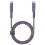 Cablu pentru incarcare si transfer de date ENERGEA Flow, USB-C la USB-C, 240W, 5A, 480Mbps, 1.5m, Mov 2 - lerato.ro