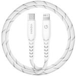 Cablu pentru incarcare si transfer de date ENERGEA Nyloflex C94, USB-C la Lightning, 3A, 480Mbps, 1.5m, Alb 2 - lerato.ro