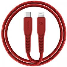 Cabluri de date si incarcare, Cablu pentru incarcare si transfer de date ENERGEA Nyloflex C94, USB-C la Lightning, 3A, 480Mbps, 1.5m, Rosu, lerato.ro