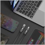 Cablu pentru incarcare si transfer de date ENERGEA Bazic GoCharge Alucable 4 in 1, USB-A / USB-C la USB-C / Lightning, 60W,  480Mbps, 15cm, Gold 14 - lerato.ro