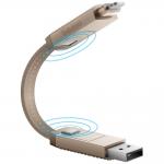 Cablu pentru incarcare si transfer de date ENERGEA Bazic GoCharge Alucable 4 in 1, USB-A / USB-C la USB-C / Lightning, 60W,  480Mbps, 15cm, Gold 4 - lerato.ro