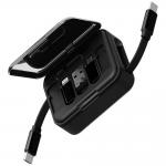 Cablu pentru incarcare si transfer de date 5 in 1 ENERGEA Bazic Loop, USB-C la USB-C, Adaptor Lightning / USB-A / MicroUSB, 60W,  480Mbps, 1m, Negru 2 - lerato.ro