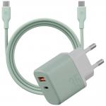Incarcator retea Bazic GoPort Velox, 35W, 3A, 1xUSB-C / 1xUSB-A, Fast Charging, Cablu USB-C/USB-C inclus, Verde 2 - lerato.ro