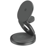 Incarcator Wireless Bazic Bazic GoMag Gyre 3in1, Pliabil, Rotire 360 grade, Compatibil MagSafe, Putere 15W, 3A, USB-C, Gunmetal 2 - lerato.ro