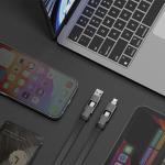 Cablu pentru incarcare si transfer de date ENERGEA Bazic GoCharge Alucable 4 in 1, USB-A / USB-C la USB-C / Lightning, 60W,  480Mbps, 1m, Negru 8 - lerato.ro