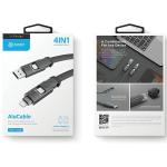 Cablu pentru incarcare si transfer de date ENERGEA Bazic GoCharge Alucable 4 in 1, USB-A / USB-C la USB-C / Lightning, 60W,  480Mbps, 1m, Negru 9 - lerato.ro