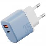 Incarcator retea Bazic GoPort Velox, 35W, 3A, 1xUSB-C / 1xUSB-A, Fast Charging, Cablu USB-C/USB-C inclus, Albastru 3 - lerato.ro