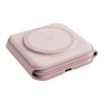 Incarcator Wireless Bazic GoMag Trio Plus Compact 3in1, Compatibil MagSafe, Putere 15W, 3A, USB-C, Roz 6 - lerato.ro