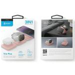 Incarcator Wireless Bazic GoMag Trio Plus Compact 3in1, Compatibil MagSafe, Putere 15W, 3A, USB-C, Roz 8 - lerato.ro