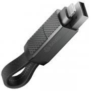 Cablu pentru incarcare si transfer de date ENERGEA Bazic GoCharge Alucable 4 in 1, USB-A / USB-C la USB-C / Lightning, 60W,  480Mbps, 15cm, Negru