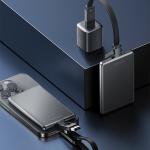 Cablu pentru incarcare si transfer de date ENERGEA Bazic GoCharge Alucable 4 in 1, USB-A / USB-C la USB-C / Lightning, 60W,  480Mbps, 15cm, Negru 7 - lerato.ro