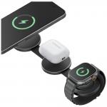 Incarcator Wireless Energea Alumag Trio 3in1, Compatibil MagSafe, Putere 22.5W, 3A, USB-C, Negru 5 - lerato.ro