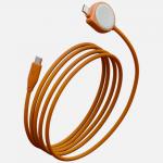 Cablu pentru incarcare si transfer de date 2-in-1 Energea Flow Duo, 2x USB-C, Incarcator Wireless Apple Warch, 60W / 2.5W, 480Mbps, 1.5m, Portocaliu 2 - lerato.ro