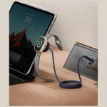 Cablu pentru incarcare si transfer de date 2-in-1 Energea Flow Duo, 2x USB-C, Incarcator Wireless Apple Warch, 60W / 2.5W, 480Mbps, 1.5m, Portocaliu 4 - lerato.ro