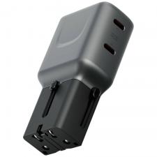 Incarcator retea Energea TravelGo Adapter, 2xUSB-C, 65W, 3A, Gunmetal