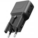 Incarcator retea Energea TravelGo Adapter, 2xUSB-C, 65W, 3A, Gunmetal 4 - lerato.ro