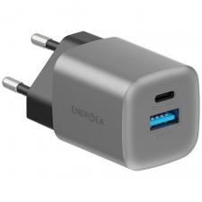 Incarcator retea Energea Ampcharge GaN35, 1xUSB-C, 1xUSB-A, 35W, 3A, Gunmetal
