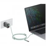 Snur pentru carcase 2 in 1 ENERGEA Lasso, Cablu USB-C la USB-C, 480Mbps, 240W, Lungime 1.5m, Sage Green 6 - lerato.ro