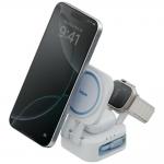 Incarcator Wireless 3 in 1 Energea Bazic GoMag Station Mini cu MagSafe, Pliabil, Incarcare Wireless 15W, Cablu USB-C incorporat, Alimentare USB-C, Alb 2 - lerato.ro