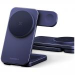 Incarcator Wireless 3 in 1 Energea MagTrio 2 cu MagSafe, Pliabil, Incarcare Wireless 15W, Alimentare USB-C, Albastru 3 - lerato.ro