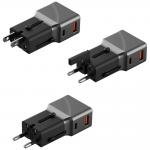 Adaptor retea Energea TravelWorld 1A1C, 1x USB-A, 1x USB-C, 25W, Compatibil cu prize EU/UK/US/AU, Gunmetal 4 - lerato.ro