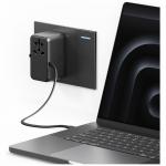 Adaptor retea Energea TravelWorld GAN85, 1x USB-A, 3x USB-C, 1x Cablu USB-C, 85W, Compatibil cu prize EU/UK/US/AU, Gunmetal 6 - lerato.ro