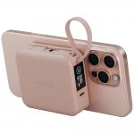 Baterie externa portabila Energea MagPac Mini Plus, 10000 mAh, 20W, Incarcare Wireless 15W, 1x USB-C, 2x Cablu USB-C, Roz 5 - lerato.ro
