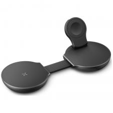 Incarcator Wireless 3 in 1 Energea Alumag Trio 2 cu MagSafe, Pliabil, Incarcare Wireless 25W, Alimentare USB-C, Gunmetal