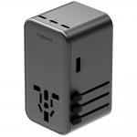 Adaptor retea Energea TravelWorld GaN, 3x USB-C, 1x USB-A, 160W, Compatibil cu prize EU/UK/US/AU, Gunmetal 2 - lerato.ro