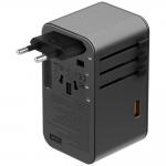 Adaptor retea Energea TravelWorld GaN, 3x USB-C, 1x USB-A, 160W, Compatibil cu prize EU/UK/US/AU, Gunmetal 7 - lerato.ro