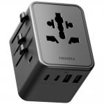 Adaptor retea Energea TravelWorld Mini GaN, 3x USB-C, 2x USB-A, 45W, Compatibil cu prize EU/UK/US/AU, Gunmetal 3 - lerato.ro